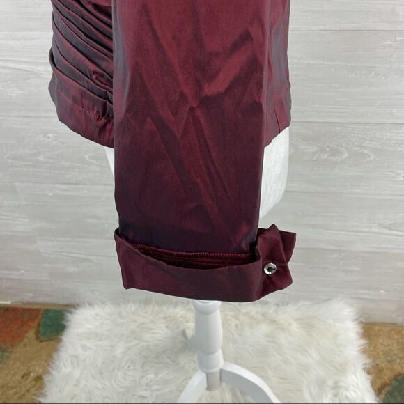 Vintage Tadashi Shoji Off Shoulder Pleated Satin Top - Picture 3 of 7